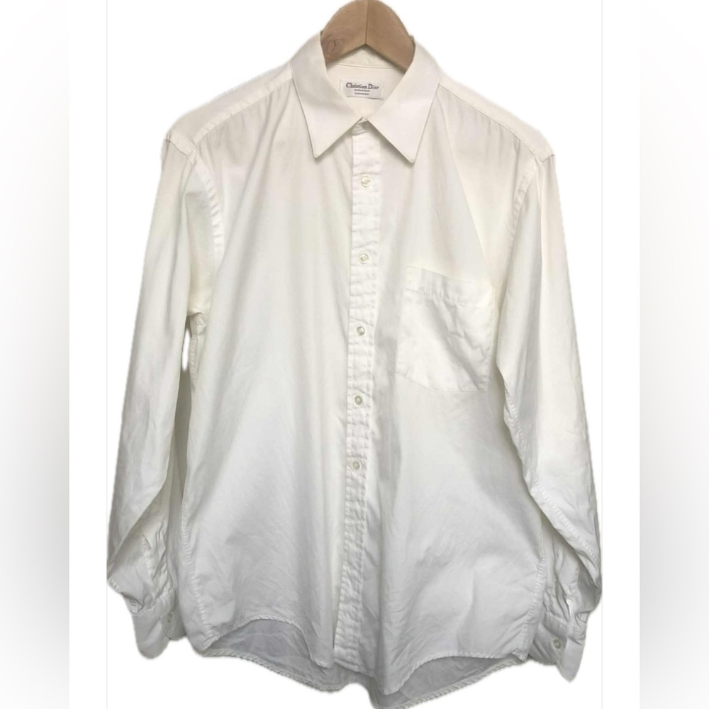 Christian Dior Classic White Dress Shirt Long Sleeve/Christian Dior Cotton Shirt